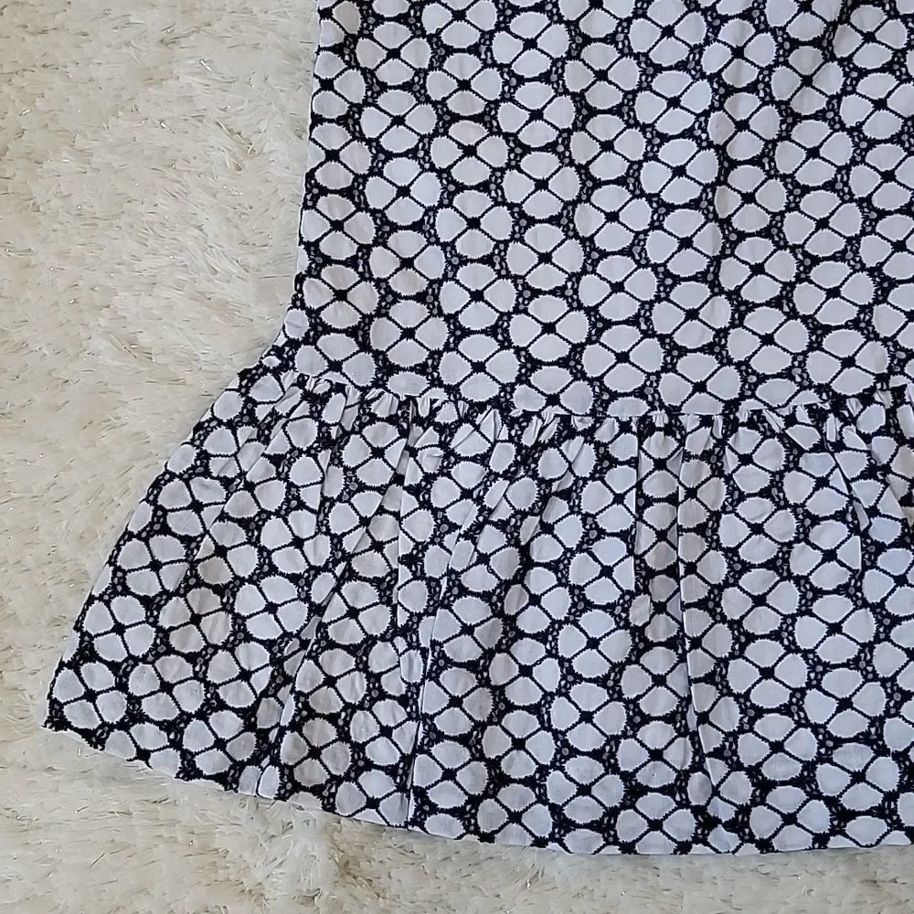 Janie AND JACK 2-PIECE NAVY BLUE & WHITE EYELET SUNDRESS, SIZE 12-18 MONTH - NEW